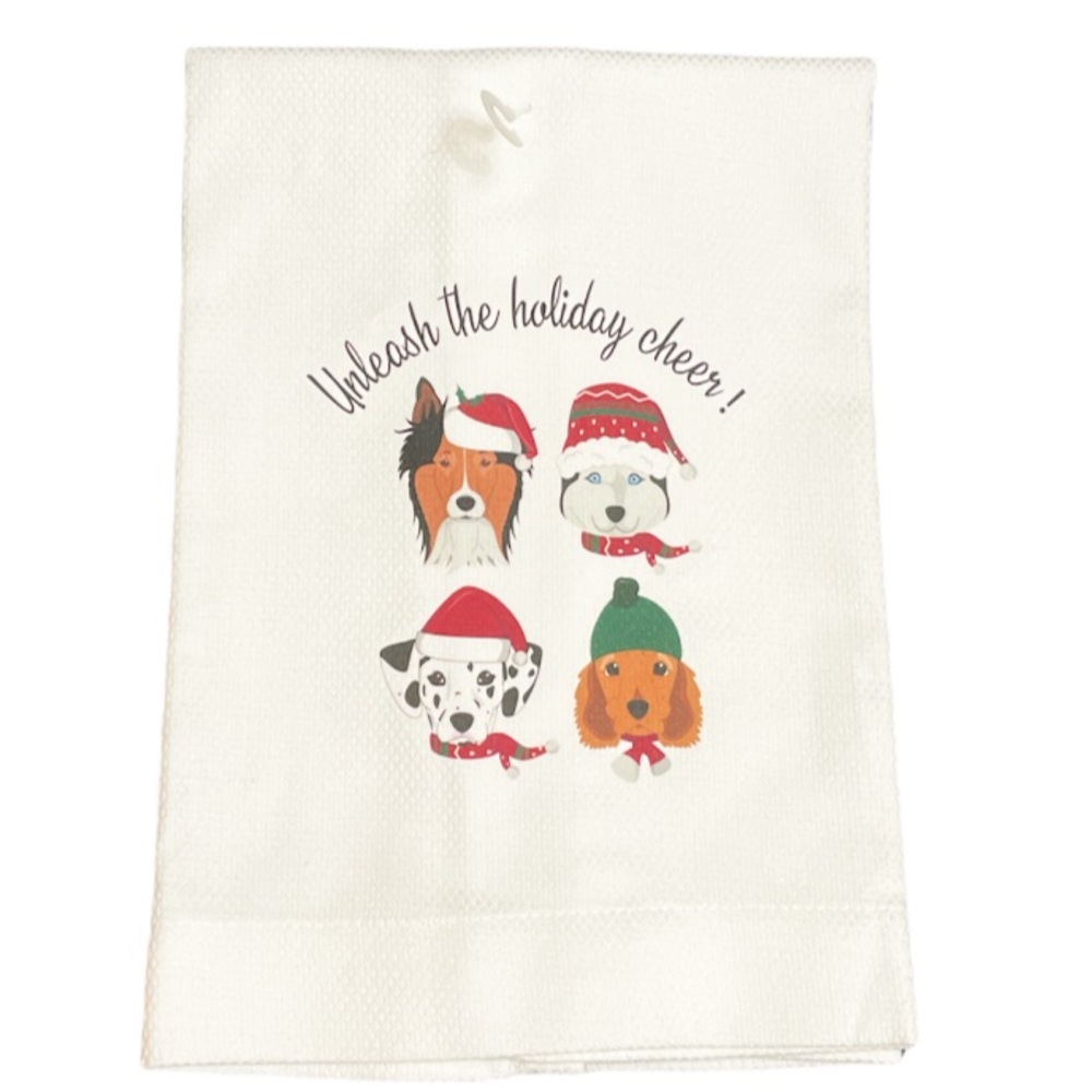 New UNLEASH THE HOLIDAY CHEER! Christmas Kitchen Towel 🐶🎄